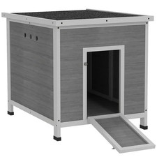 Wooden Duck Coop with Openable Roof, Removable Floor, Double Doors, Ramp, for 2-