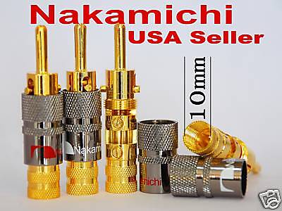 10x High-quality Nakamichi Gold Plated Copper Speaker Banana Plug Male Connector