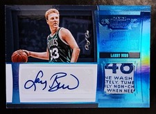 LARRY BIRD-2018/19 Panini Dominion (#1/1) PLATINUM 2-COLOR TAG PATCH/JERSEY/AUTO