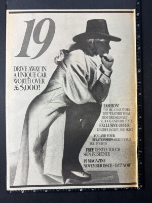 19 MAGAZINE - FASHION VINTAGE ADVERT 15X11'' 1985 Press Advert Poster L279