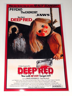 Deep Red 1975 Italian Horror Poster 19''x13'' Dario Argento Profondo Rosso