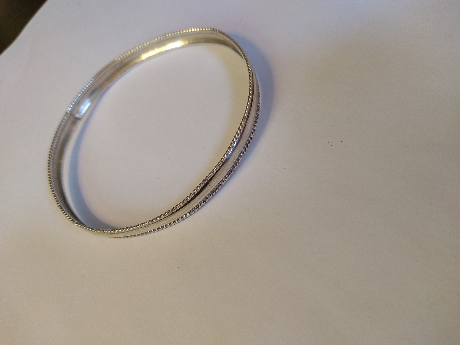Dainty Silver 925THAI Vintage Bangle Bracelet-image
