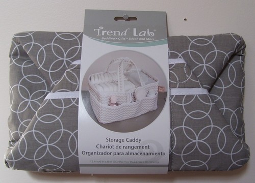 Trend Lab Gray White Storage Caddy Nursery Diaper Organizer