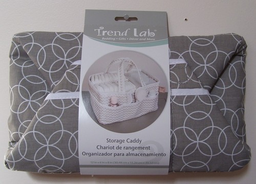 Trend Lab Gray White Circle Geometric Storage Caddy Nursery Diaper Organizer - Picture 1 of 2