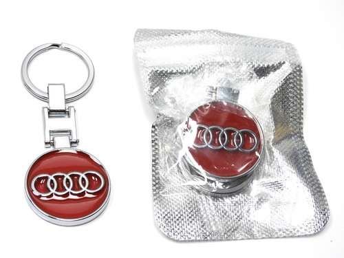 (2x) 3D Audi Logo Key Chain Round Double Sided Alloy Metal Keychain Gift   - Bild 1 von 5