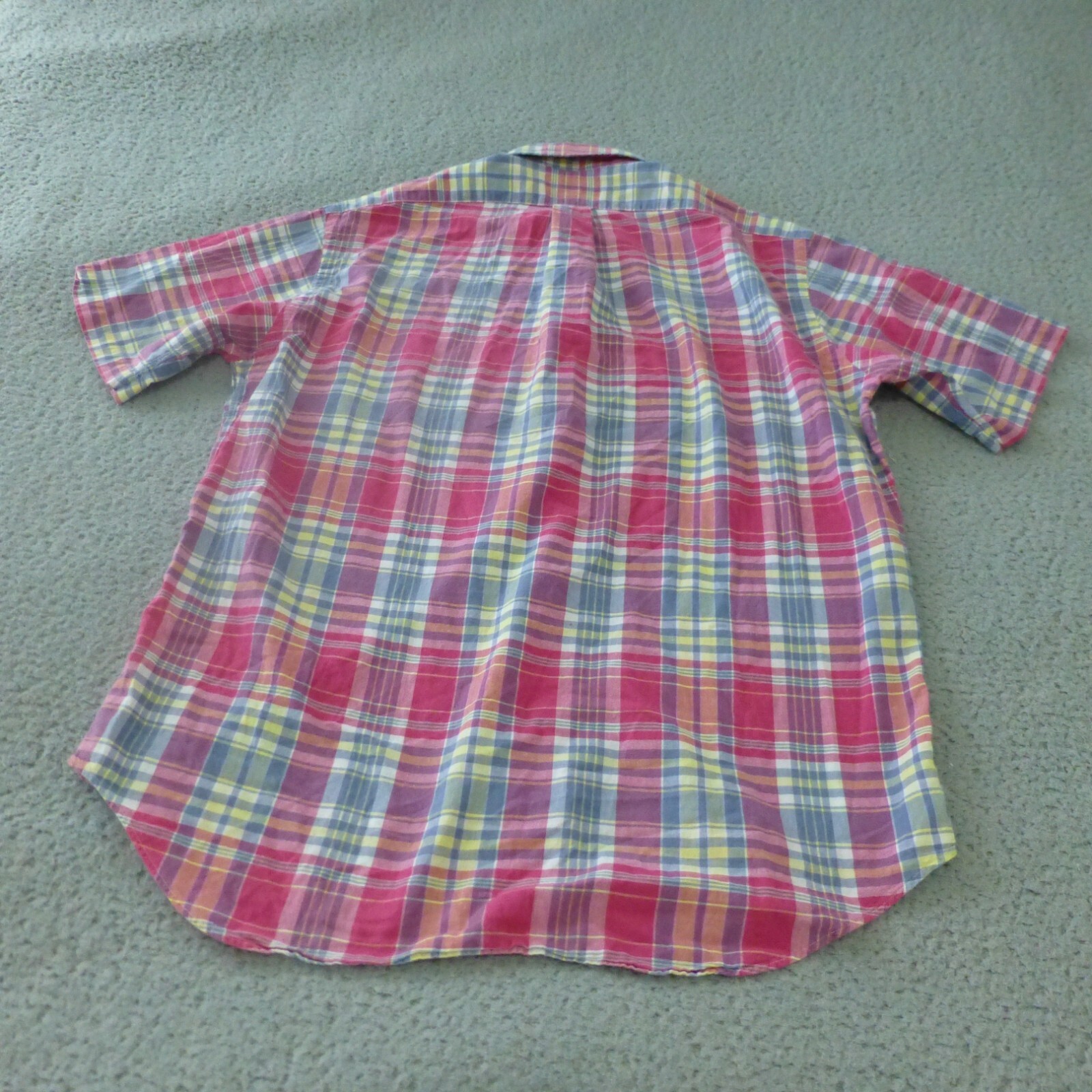 Camicia Ralph Lauren uomo media Blake a quadri Madras pony rosa cotone preppy