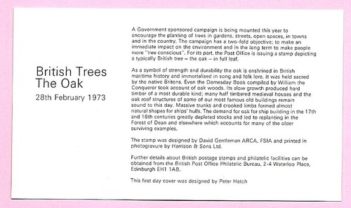 POST OFFICE 1973 FDC - BRITISH TREES The Oak - Fdi KINGSTON upon THAMES, Surrey - Picture 2 of 2