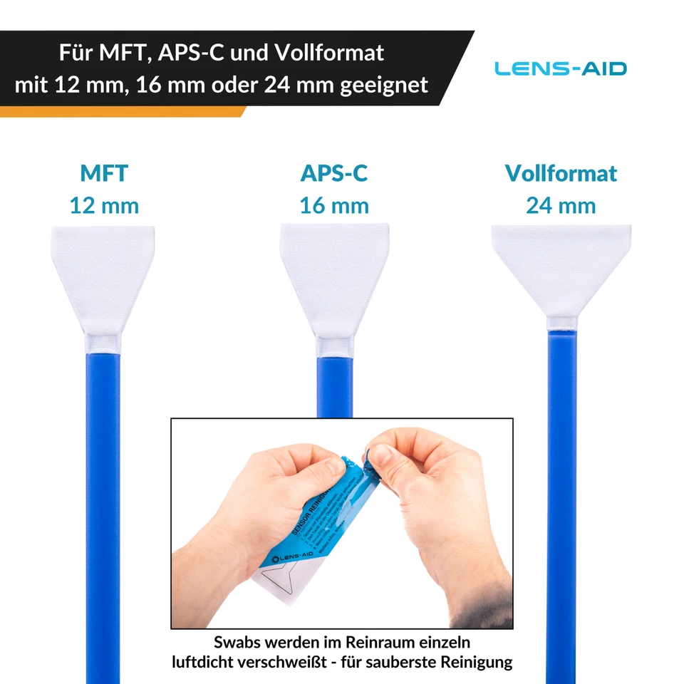12x Lens-Aid Sensor Cleaning Swabs für Vollformat, APS-C, MFT - Bild 3 von 4