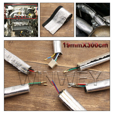 1/2ID 10Ft Metallic Heat Shield Sleeve Insulated Wire Hose Cover Wrap Loom Tube - Foto 3