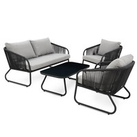 Di Volio GartenmöBel-Set Paso Grau/Grau TerrassenmöBel Aus Polyrattan