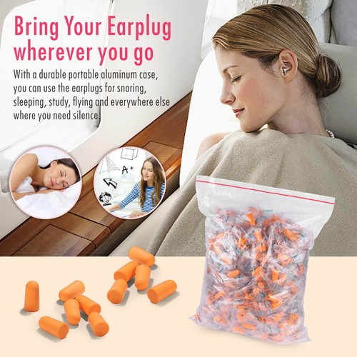 600pcs Ear Plugs Soft Orange Foam Sleep Travel Noise Shooting Working Lot Bulk - Picture 5 of 13