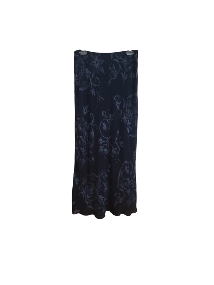 Юбка Carole Little женская размер 10 темно-синяя лавандовая с цветочным блеском макси прозрачная праздничная - Изображение 2 из 4