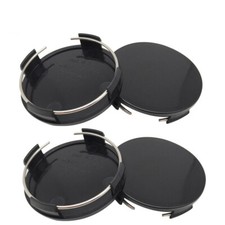 4X 65mm Universal Car Wheel Centre Hub Cover Center Rims Cap Black ABS Plastic ～