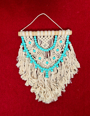 Handgefertigter Makramee Wandbehang Wandteppich Wand Boho Chic gewebt Wohndeko