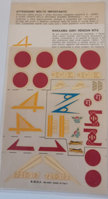 1:72  ESCI Decals 70er Jahre Nakajima G8N1 Renzan Rita Mega selten