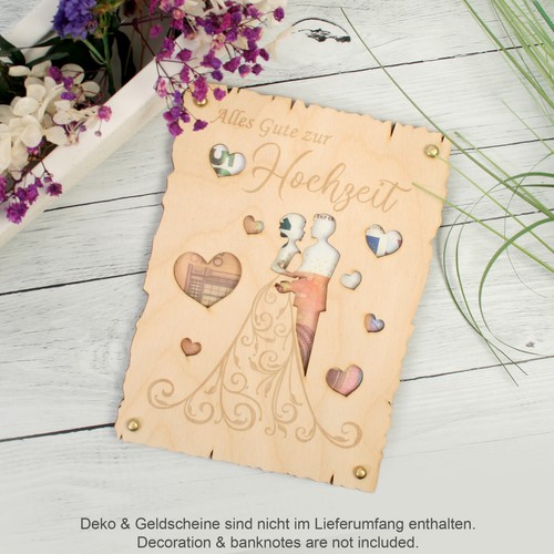 „Alles Gute zur Hochzeit“ - Glückwunsch-Karte aus Holz - Picture 5 of 7