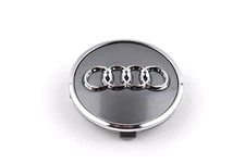 Audi 61mm (2.4") Grey Chrome Wheel Rim Center Wheel Cap Emblem 4M0601170