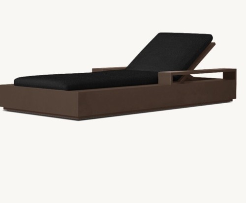 Restoration Hardware MARBELLA ALUMINUM Single CHAISE CUSHIONS Perennial Black - Picture 2 of 16