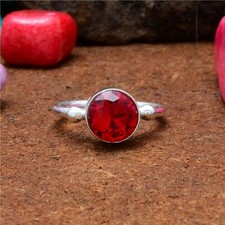 Mozambique Garnet Gemstone 925 Sterling Silver Handmade Ring All Size