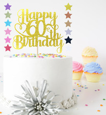 Glitter Happy Birthday Cake Topper Decoration 18th 30th 50th 60th 70th 80th 90th