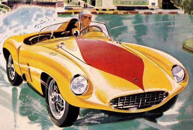 Póster impreso vintage Ferrari 750 Monza Mille Miglia 1955 carreras de coches italianos Foto 3 de 4