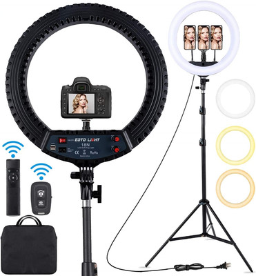 18 Inch LED Ring Light with Tripod Stand Dimmable Makeup Selfie Ring Light for S