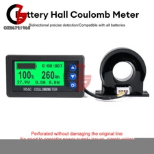 DC 9-100V 50-400A Battery Hall Coulomb Meter Voltmeter Ammeter Coulometer DIY
