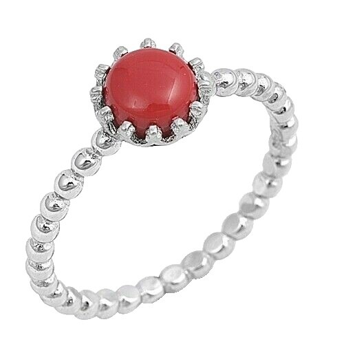 10mm 925 Sterling Silver Tribal Hallmarked Woman Red Coral 