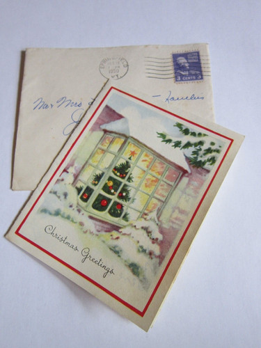 Vtg Xmas Card Letter A-meri-card MENTIONS Eleanor Roosevelt, Cordell Hull, VT