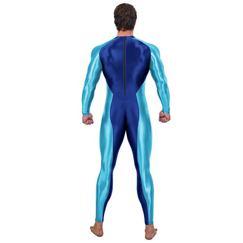 AMORESY Men's Shiny Jumpsuits Tracksuits Cycling Tights Overalls Activewear Sets - Picture 23 of 32