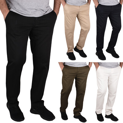 Herren Slim Fit Chino Designer Straight Leg Jeans Stretch Freizeithose Hose