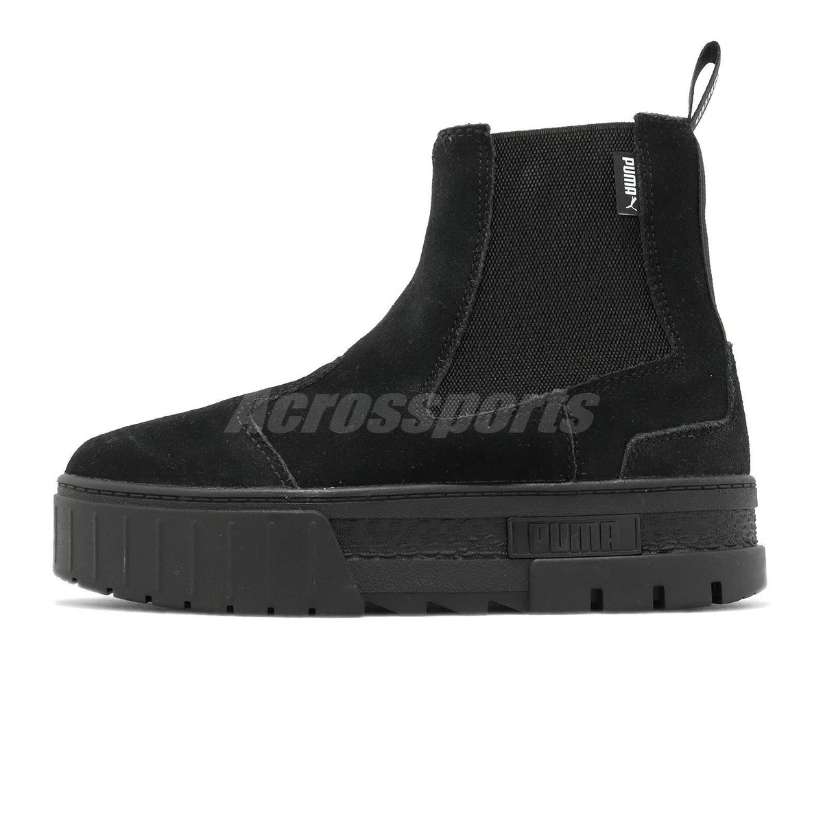 Puma Mayze Chelsea Suede Wns Triple Black Women Casual Platform Shoes 382829-01