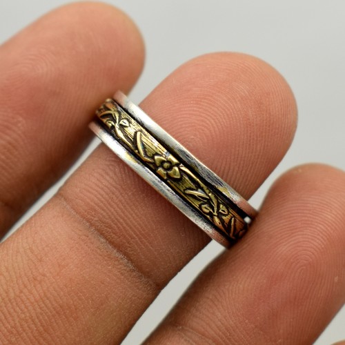 Meditation Ring Anxiety Ring Worry Ring Two Tone Spinner Wholesale Ring VR1525 - Picture 3 of 7