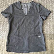FIGS Scrub Technical Collection Womens Size X-Small Short Sleeve Grey w/ Pockets