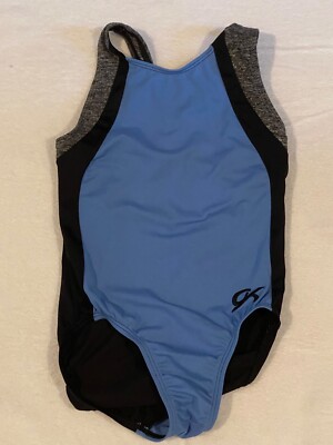 GK Elite Child Large Leotard Periwinkle Power E3627 Racer Back
