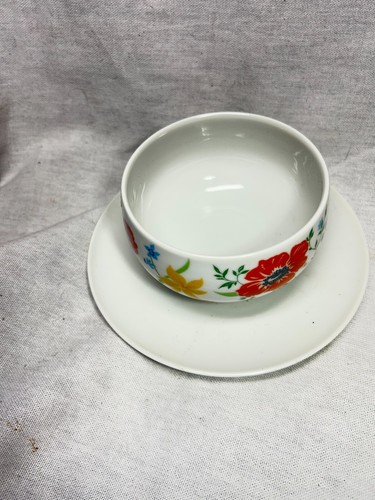 Heinrich Primavera Germany Gravy Boat Attached Underplate Round - Picture 3 of 5
