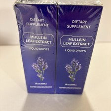 Mullein Leaf Extract Respiratory Urinary Health 2 fl oz  Box Dented Pack of 2
