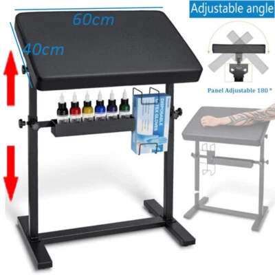 UYOYOUS Large Panel Tattoo Rest Full Armrest Tattoo Stand Adjustable Height + Rack