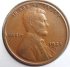 1924 S Lincoln Cent, Low Mintage, VF + (24SOC5)