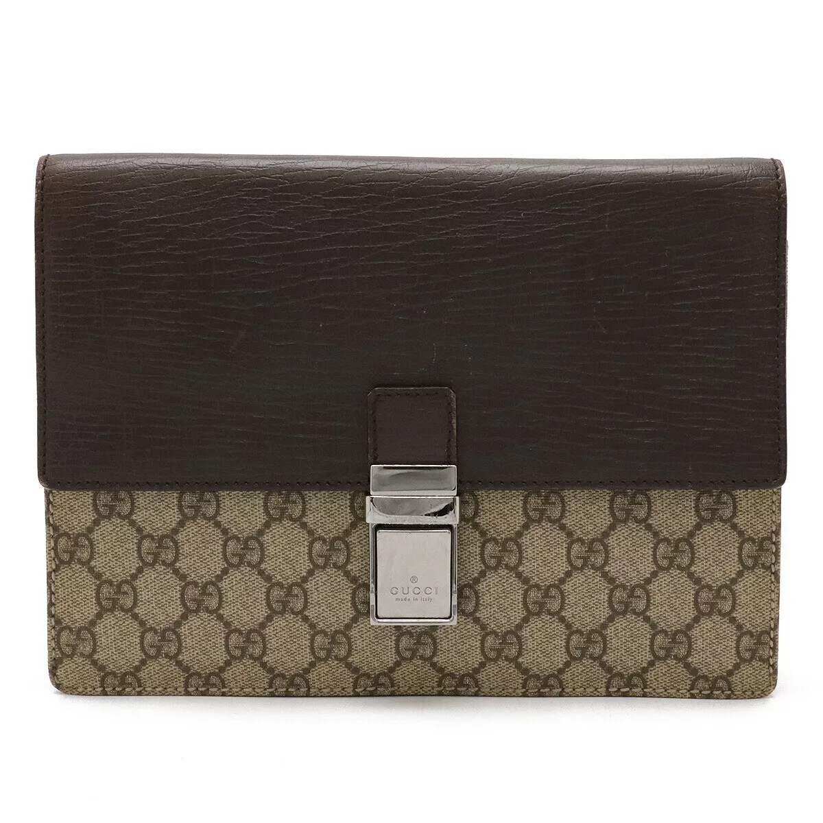 Gucci GG Plus GG Supreme pochette sac deuxième sac PVC cuir marron 114686