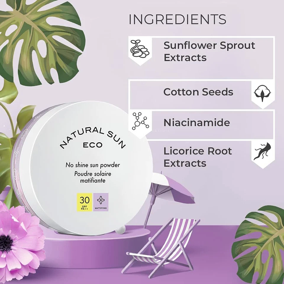 Polvo solar The Face Shop Naturalsun Eco sin brillo para protector solar con FPS 30 13 gm- Foto 3 de 4