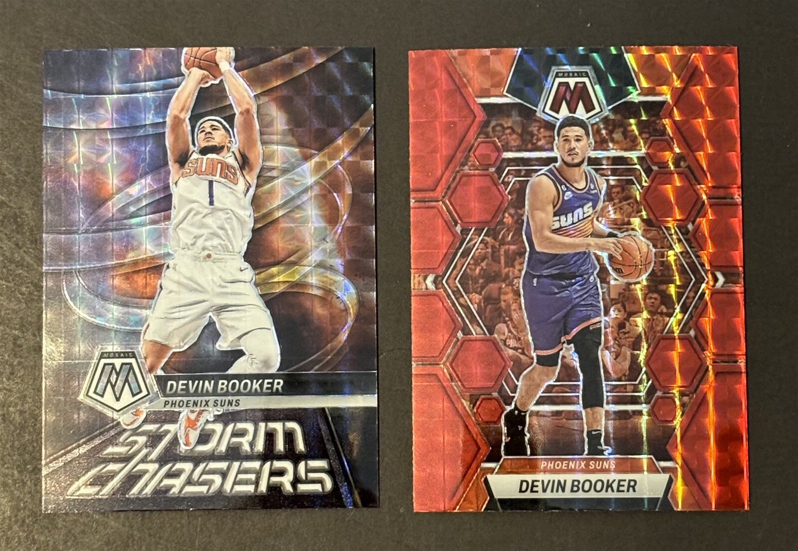 2022 Panini Mosaic Basketball Devin Booker Storm Chasers & Red Prizm + Bonus!