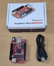 BeagleBone Black Industrial open-hardware embedded computer with USB cable