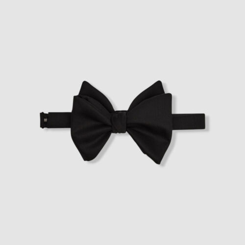 Dunhill Men's Black Wool & Mohair Faille Butterfly Self-Tie Bow Tie