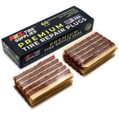 #ad #ad A2Z 60 Pieces Brown 4quot; Tire Plug Insert String Tubeless Flat Tire Repair Seal $12.95