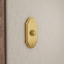 Renovators Supply Wired Brass Door Bell Push Button 4" L Lacquered Finish