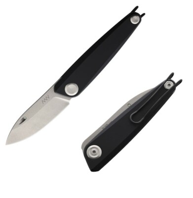 Acta Non Verba Z050 Folder Knife 2.75'' N690 Steel Blade Black Titanium Handle