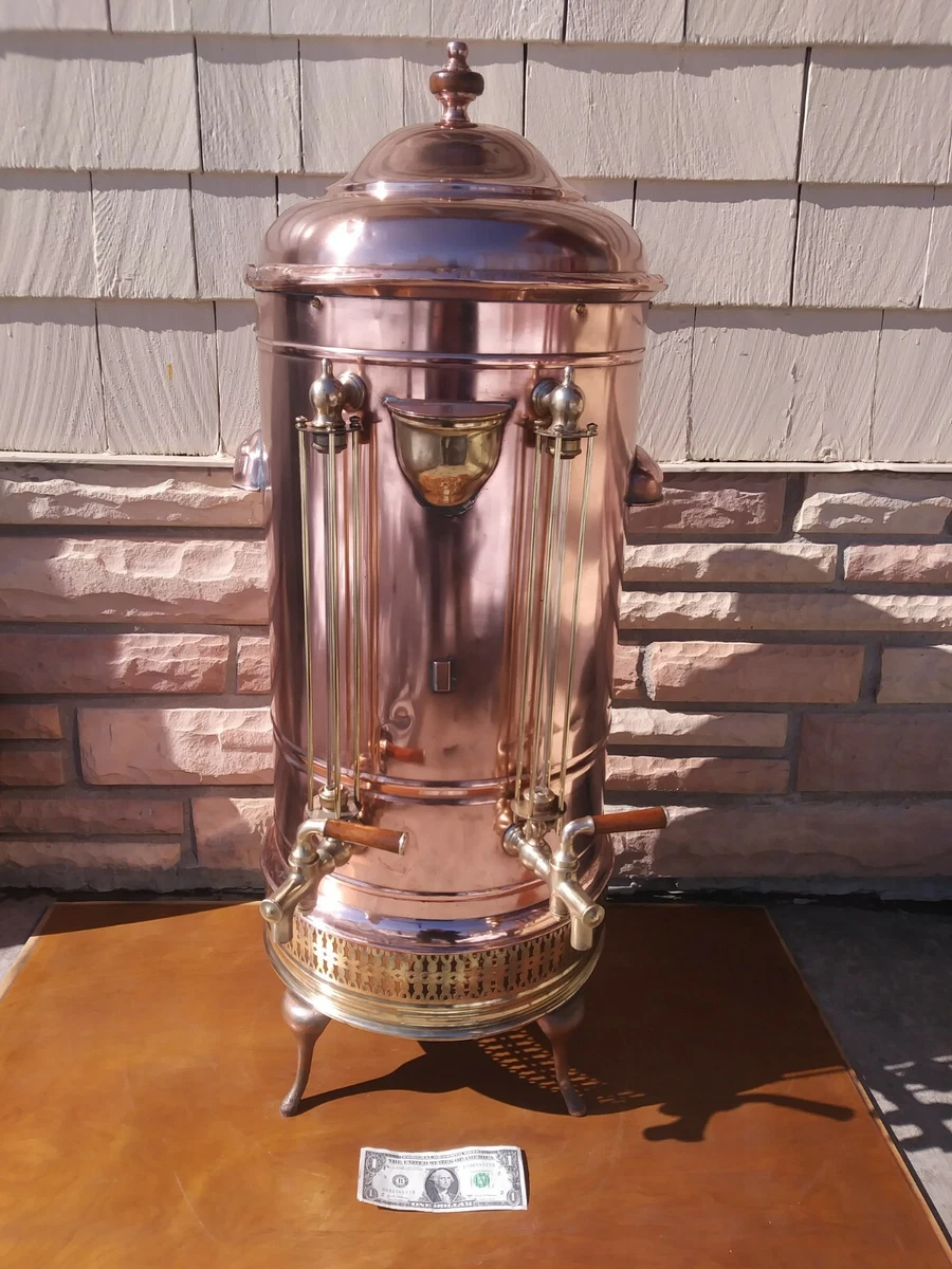 Hubert 50 Cup Hammered Copper Finish Coffee Urn - 11 inchDia x 23 1/2 inchh, Bronze