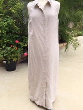 AVENUE 100% Linen dress OAT color size  14/16