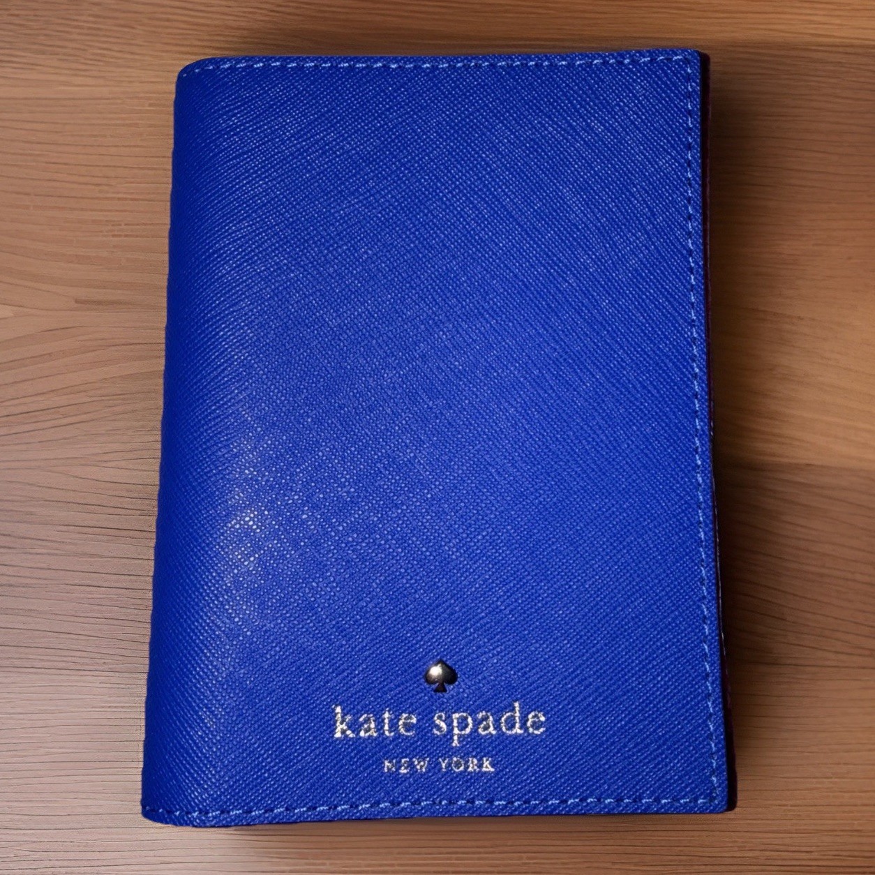 Kate Spade Blue Saffiano Leather Passport Case Holder NWOT  